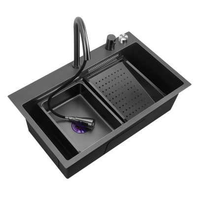 Mocha Stainless Steel Workstation Sink with Waterfall shower Mode MKS7546A